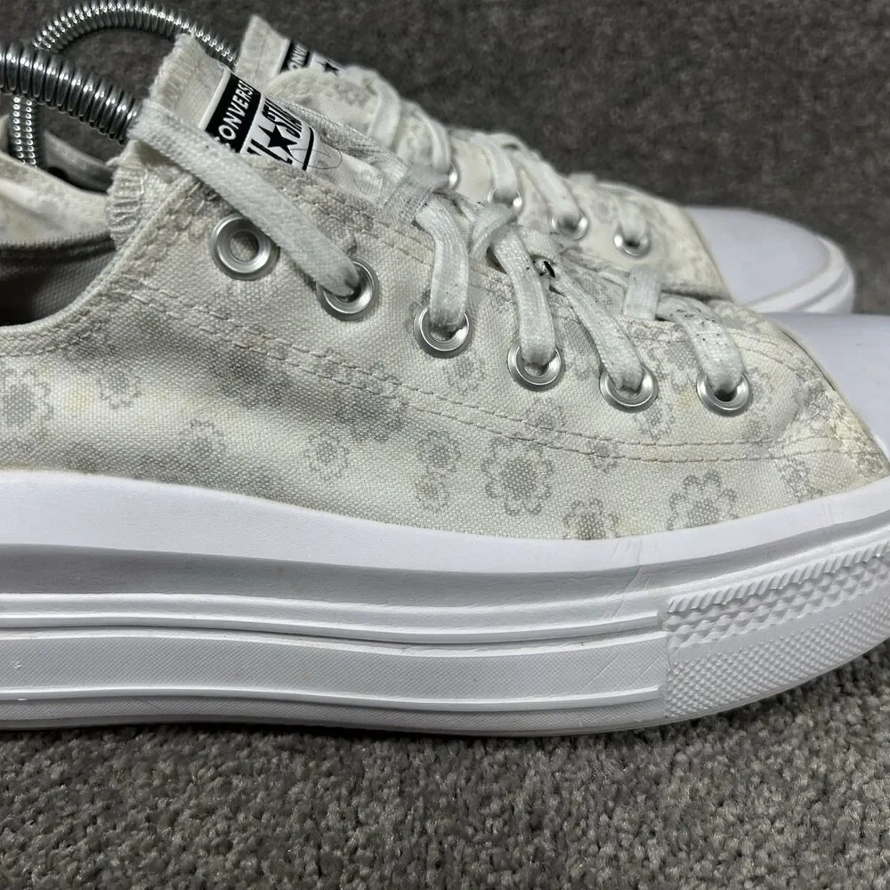 Converse CTAS Move OX A00841C Women's Size 9 Tonal Floral Platform Shoes Used - Picture 2 of 13